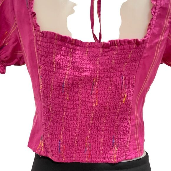 FREE PEOPLE Seratonin Corset Top in Raspberry Sherbert size small New! - Picture 6 of 12